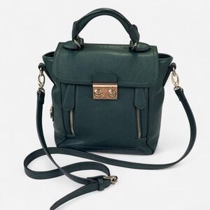 Christian Lacroix Green Top Handle Bag Purse Crossbody Strap Vegan Leather